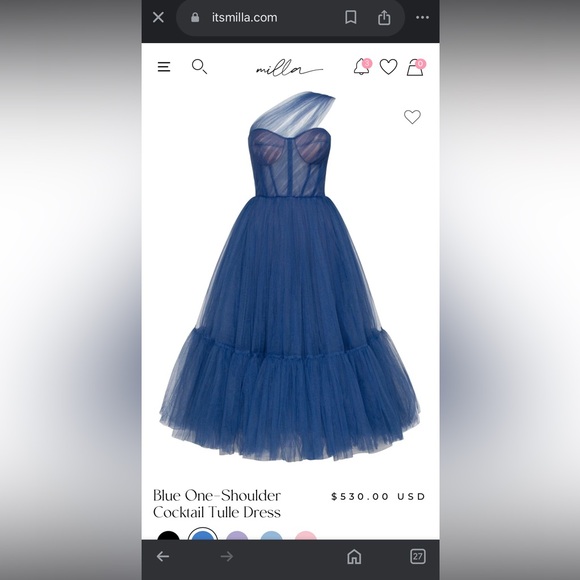 Milla beautiful blue one shoulder gown - Picture 1 of 1